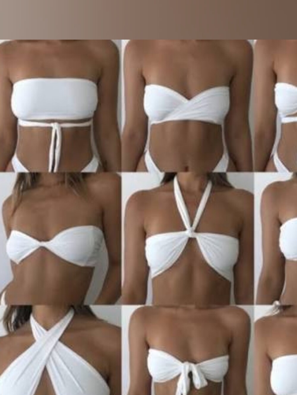 437 NWT The Leo Top Versatile Swimsuit Top in White sz LARGE